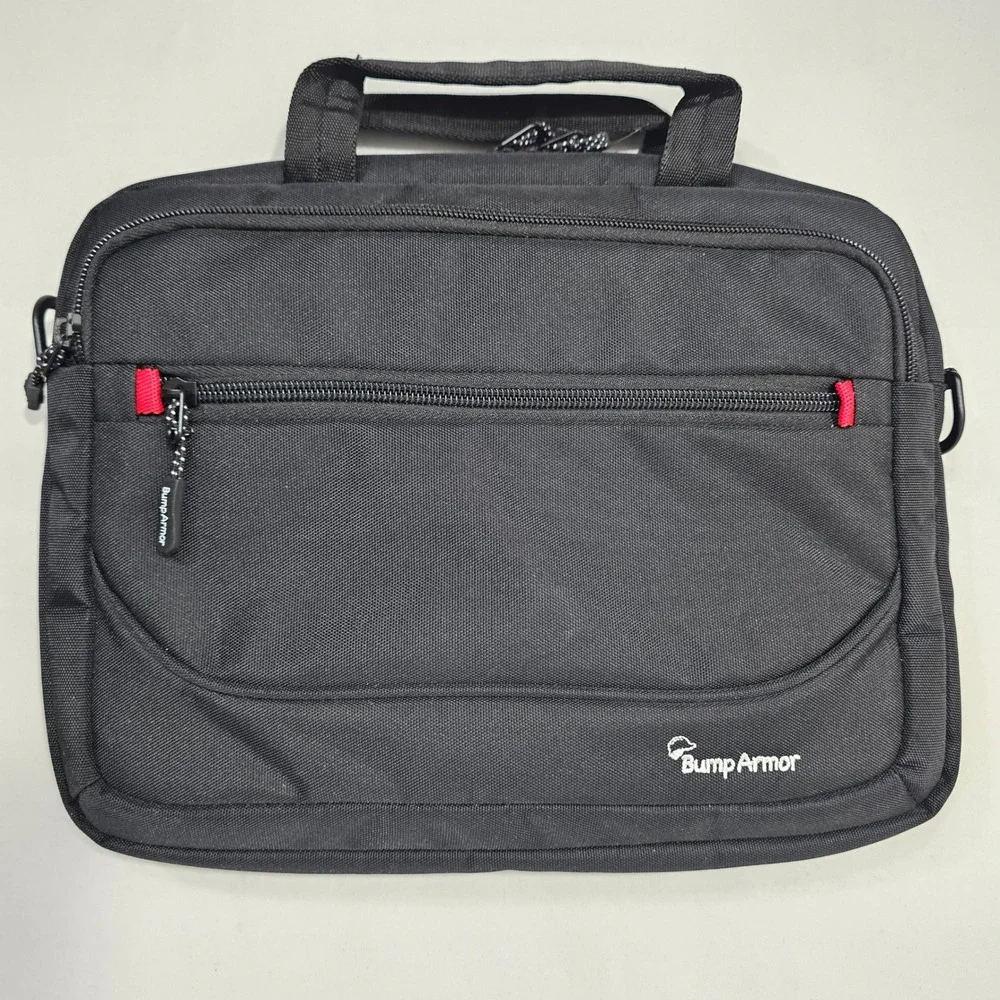 Bump Armor Laptop Bag Black Messenger Case Padded Shoulder Strap